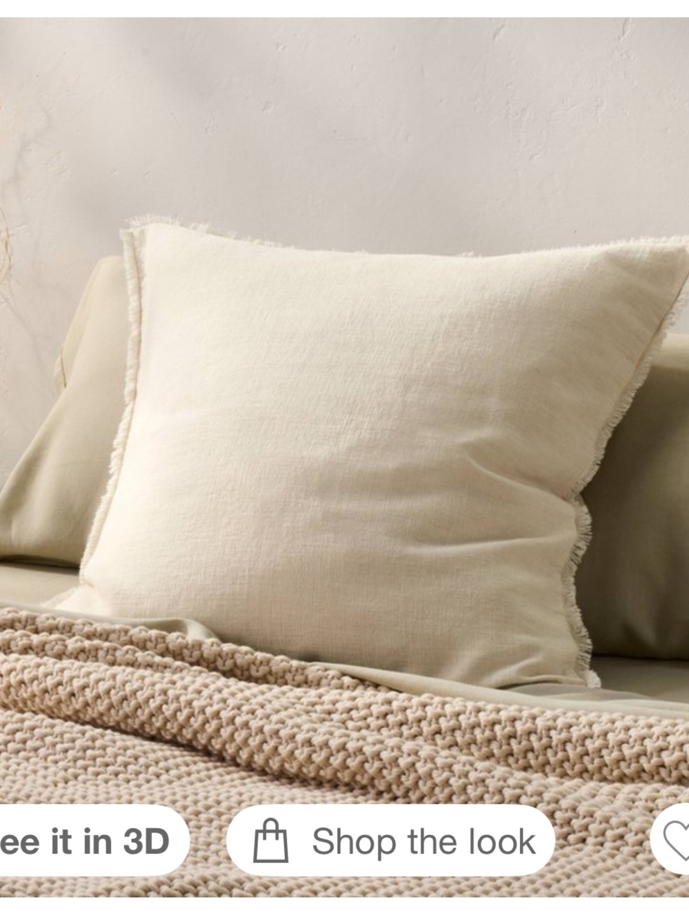 Casaluna Euro Heavyweight Linen Blend Pillow, Natural 26” x 26”